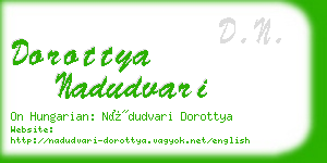 dorottya nadudvari business card